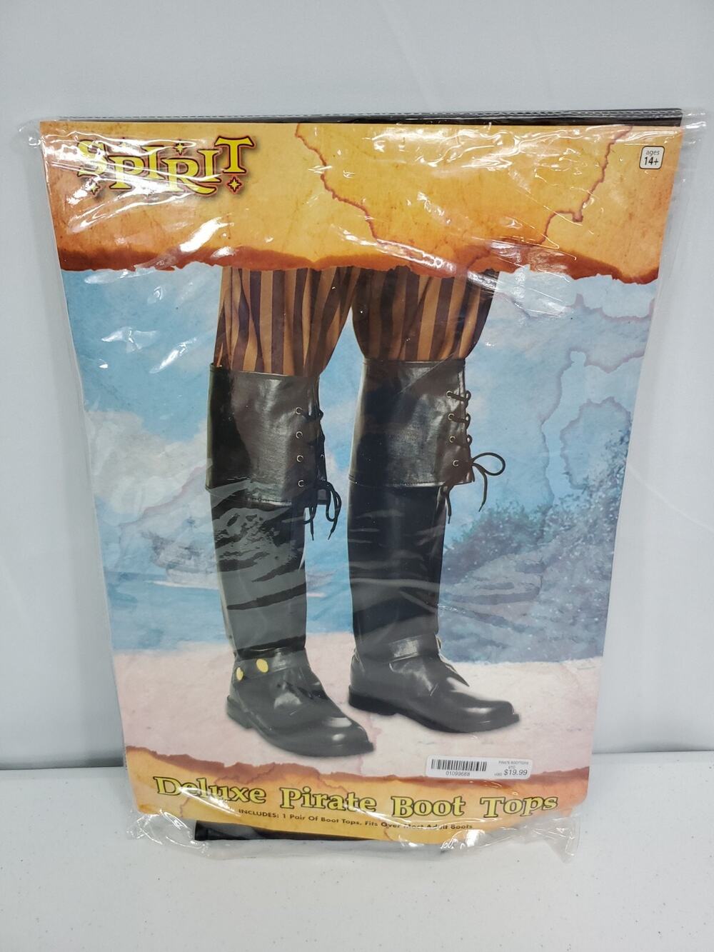 Spirit Deluxe Pirate Boot Tops Cosplay Halloween Fits Over Most Adult Boots New